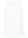 Lanvin Buttoned Crepe De Chine Sleeveless Top