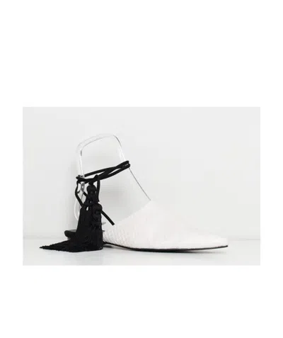 Lanvin White Snake Ribbon Flat Shoes Fspl0w Pibu 021