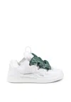 Lanvin Kids Leather Curb Trainers In White