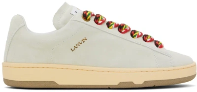 Lanvin White Suede Curb Lite Sneakers