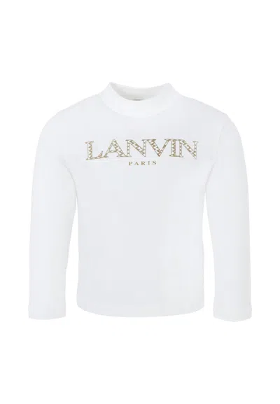 Lanvin Kids' White T-shirt For Girl With Logo