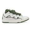 Lanvin White/brown Baskets Curb Sneakers In White