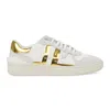 Lanvin Mesh Clay Leather Sneakers In White