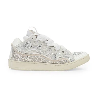 Lanvin White/silver Curb Sneakers