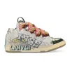 Lanvin White/silver Curb Sneakers In Multi