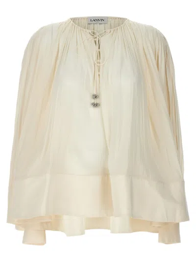 Lanvin Wide Blouse Shirt And Blouse White