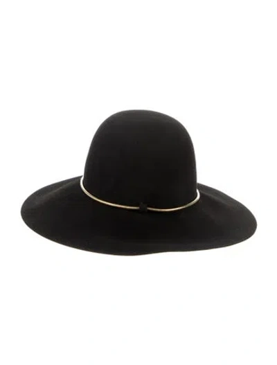 Pre-owned Lanvin Wide Brim Hat In Black/gold