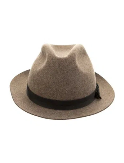 Pre-owned Lanvin Wide Brim Hat In Brown