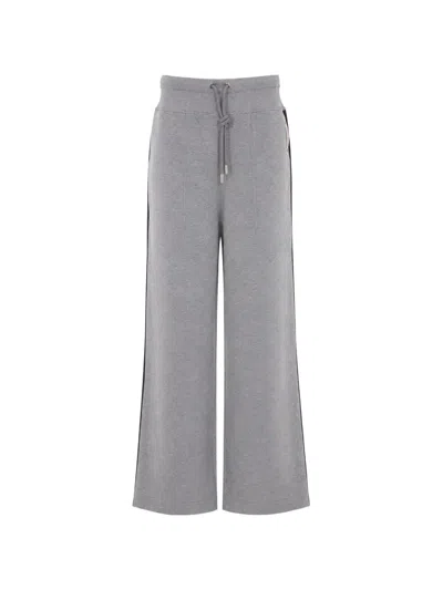 Lanvin Wide Jogging Suit In Double-faced Jersey In Gray