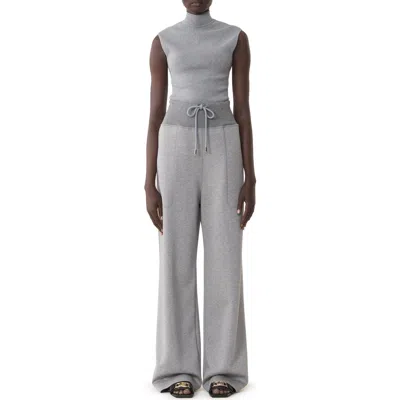 Lanvin Wide Jogging Suit In Double-faced Jersey In Gray