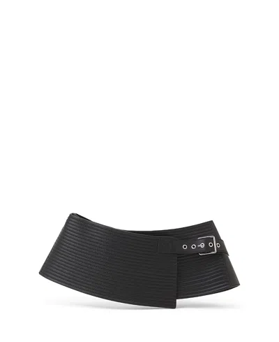 Lanvin Wide Leather Belt In Black