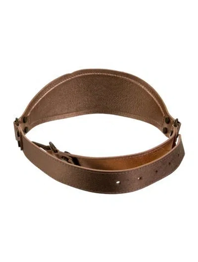 Pre-owned Lanvin Wide Leather Belt In Metallic