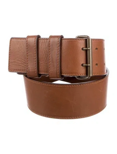 Pre-owned Lanvin Wide Leather Buckle In Neutrals