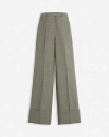 Lanvin Wide-leg Wool Trousers In Lin
