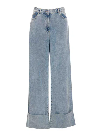 LANVIN WIDE LEG DENIM PANTS