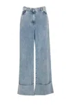 Lanvin Blue Wide-leg Cuffed Jeans In Blue
