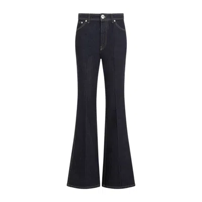 Lanvin Wide Leg Denim Trousers For Women In Blue