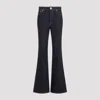Lanvin Wide Leg Denim Trousers In Navy Blue