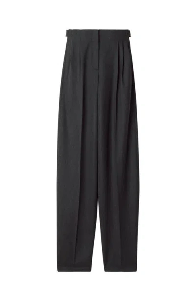 Lanvin Wide-leg Flannel Pants In Gray