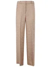 Lanvin High-waisted Wide Leg Check Trousers