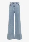 Lanvin Blue Wide-leg Cuffed Jeans