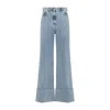 Lanvin Blue Wide-leg Cuffed Jeans
