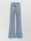 Lanvin Blue Wide-leg Cuffed Jeans