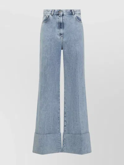 LANVIN WIDE LEG JEANS TURN-UP HEM