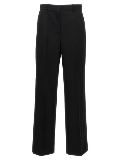 Lanvin Satin-finish Straight-leg Trousers In Black