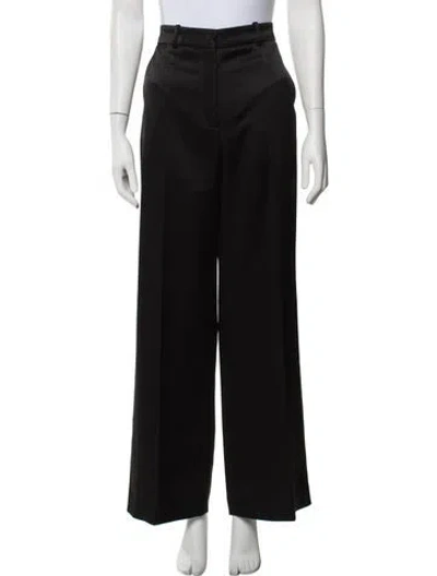Pre-owned Lanvin Wide Leg Pants In Black