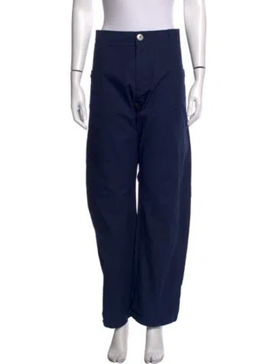 Pre-owned Lanvin Wide Leg Pants In Blue