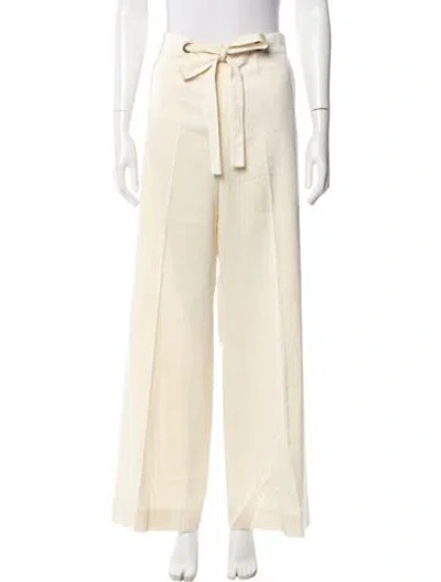 Pre-owned Lanvin Wide Leg Pants In Neutral