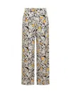 Lanvin Printed Satin Pant In White