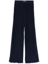 Lanvin Wide-leg Pleated Trousers With Relaxed Fit In Blue