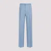 Lanvin Blue Fog Virgin Wool Leg Trousers In Blue