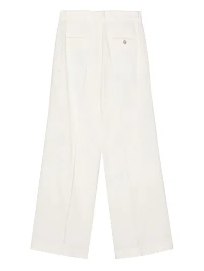 Lanvin Wide-leg Trousers With High Waist And Subtle Pleats In White