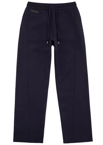 Lanvin Wide-leg Wool-blend Sweatpants In Navy