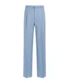 Lanvin Wool Straight-leg Pants In Blue