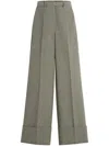 Lanvin Wide-leg Wool Trousers In Grey