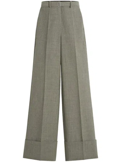 Lanvin Wide-leg Wool Trousers In Lin
