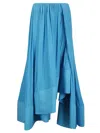 Lanvin Midi Skirt With Asymmetrical Hem And Pleated Design