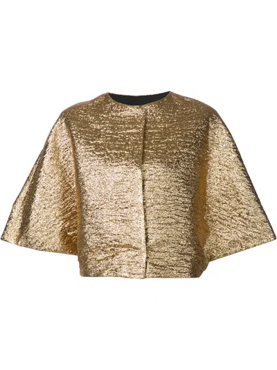 Lanvin Wide Sleeve Metallic Top In Gold