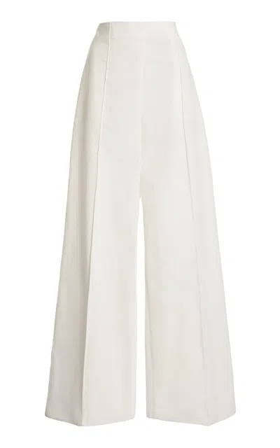 Lanvin Wide-leg Cotton Trousers In White
