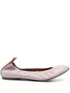 Lanvin Leather Ballet Flats Elasticated Trim In Wisteria