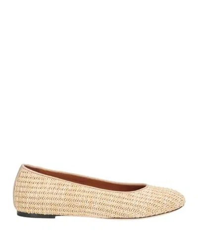 Lanvin Woman Ballet Flats Beige Size 9 Leather, Synthetic Fibers In Neutral