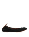 Lanvin Woman Ballet Flats Black Size 7 Leather In Black