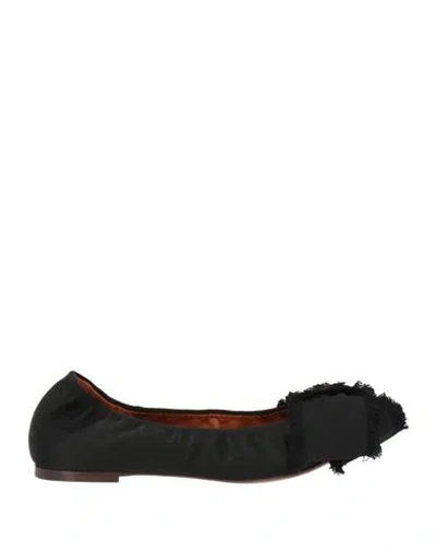 Lanvin Woman Ballet Flats Black Size 7 Silk