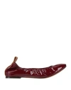 Lanvin Woman Ballet Flats Burgundy Size 6 Calfskin In Burgundy