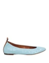 Lanvin Patent Leather Ballerina Flats In Blue