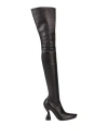 Lanvin 100mm Leather Thigh-high Boots In Black